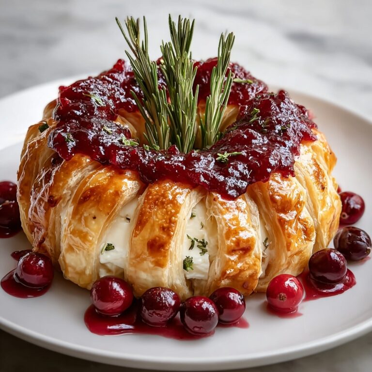Brie Cheese and Cranberry Christmas Wreath Recipe