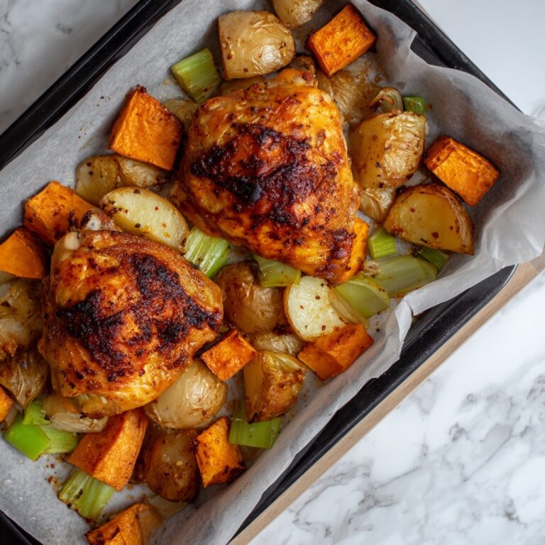 Crispy Roasted Chicken Thighs with Root Vegetables Recipe