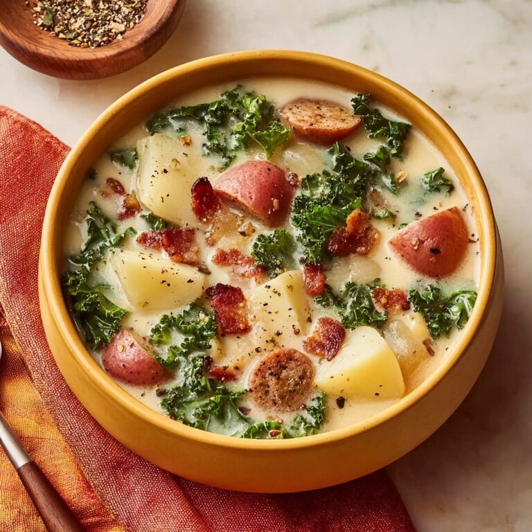 Creamy Dairy-Free Potato Kale Sausage Soup Recipe