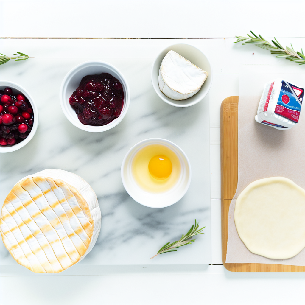 Brie Cheese and Cranberry Christmas Wreath Recipe - Recipe Image