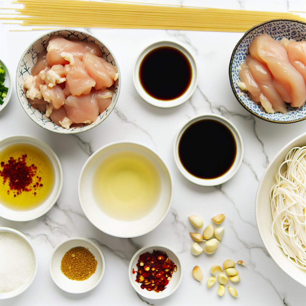 Sticky Garlic Chicken Noodles Recipe - Recipe Image