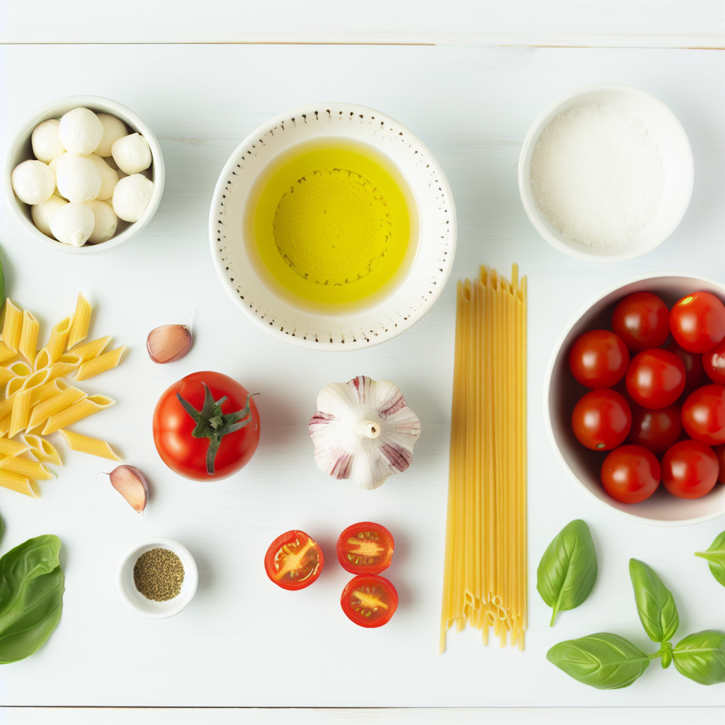 Tomato Basil Pasta with Mozzarella Recipe - Recipe Image