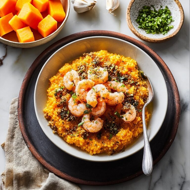 Cheesy Butternut Squash Rice with Shrimp Recipe