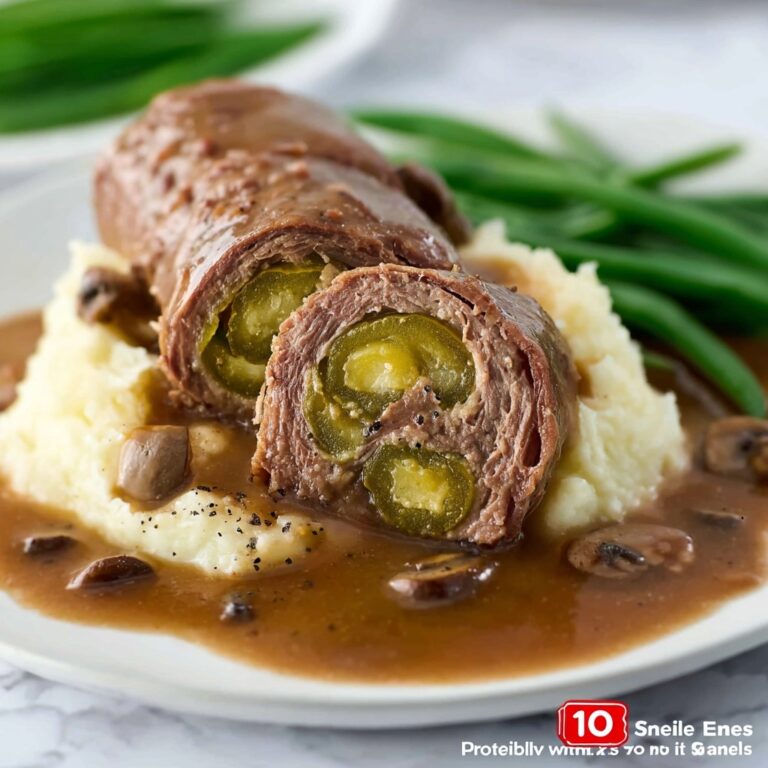 Hearty Beef Rouladen with Pickles and Mushrooms Recipe