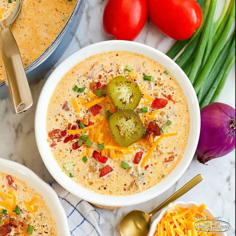 Keto Cheeseburger Soup Recipe