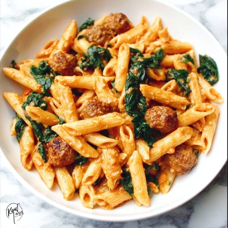 Creamy Chicken Sausage Pasta with Spinach Recipe