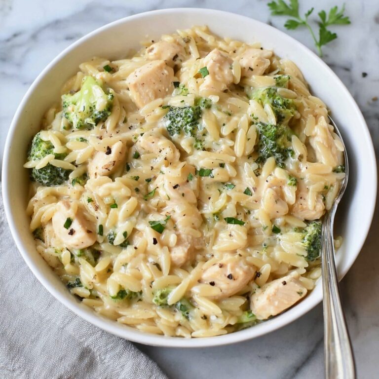 Cheesy Chicken Broccoli Orzo Recipe