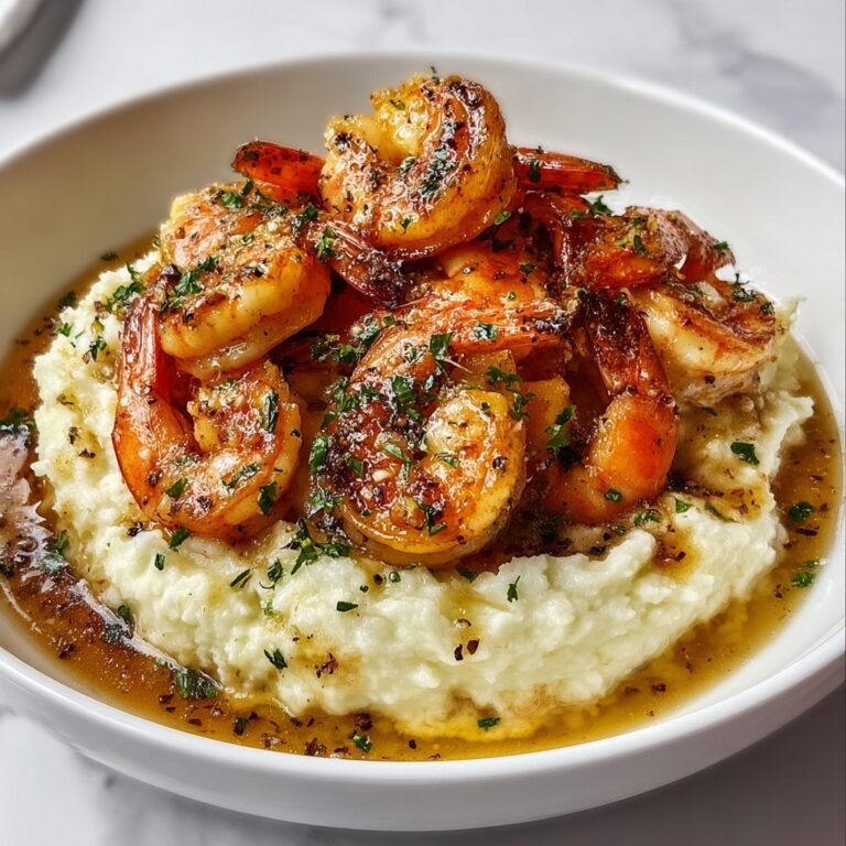 Creamy Garlic Shrimp Over Mashed Potatoes Recipe
