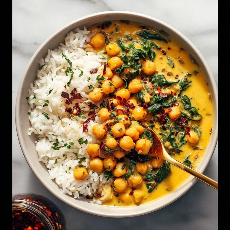 Steph’s Chickpea Curry with Spinach and Rice Recipe