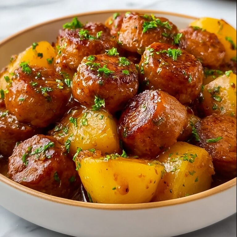 Honey Garlic Sausage with Sweet Potatoes Recipe