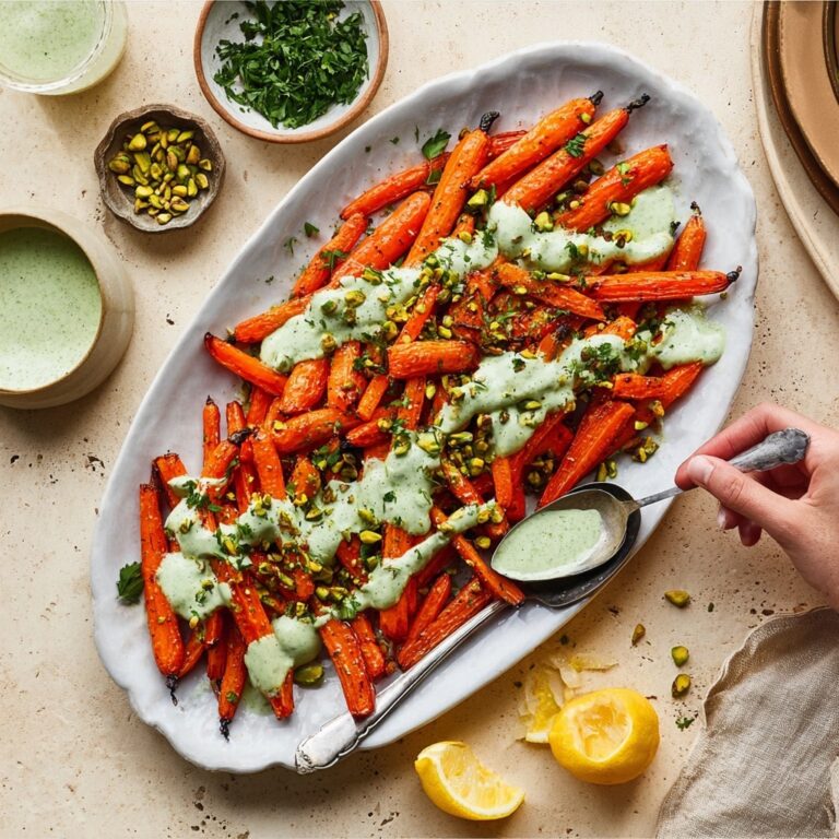 Hot Honey Roasted Carrots with Greek Yogurt Sauce Recipe