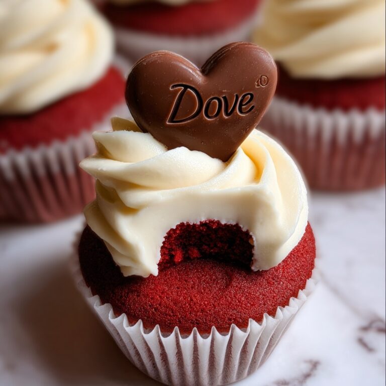 Red Velvet Cupcakes with Cream Cheese Frosting and Heart Decorations Recipe