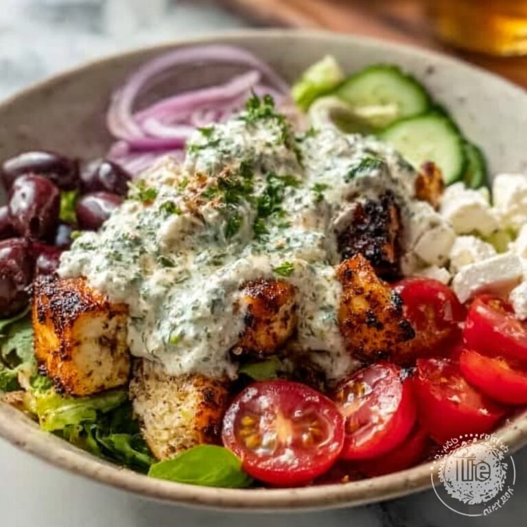 Greek Chicken Bowls with Creamy Tahini Feta Sauce Recipe