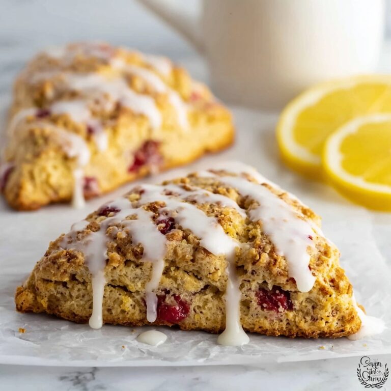 Bakery-Style Strawberry Scones with Lemon Glaze Recipe