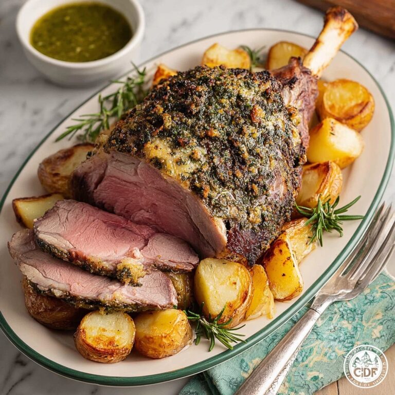 Roast Leg of Lamb with Garlic & Herbs Recipe