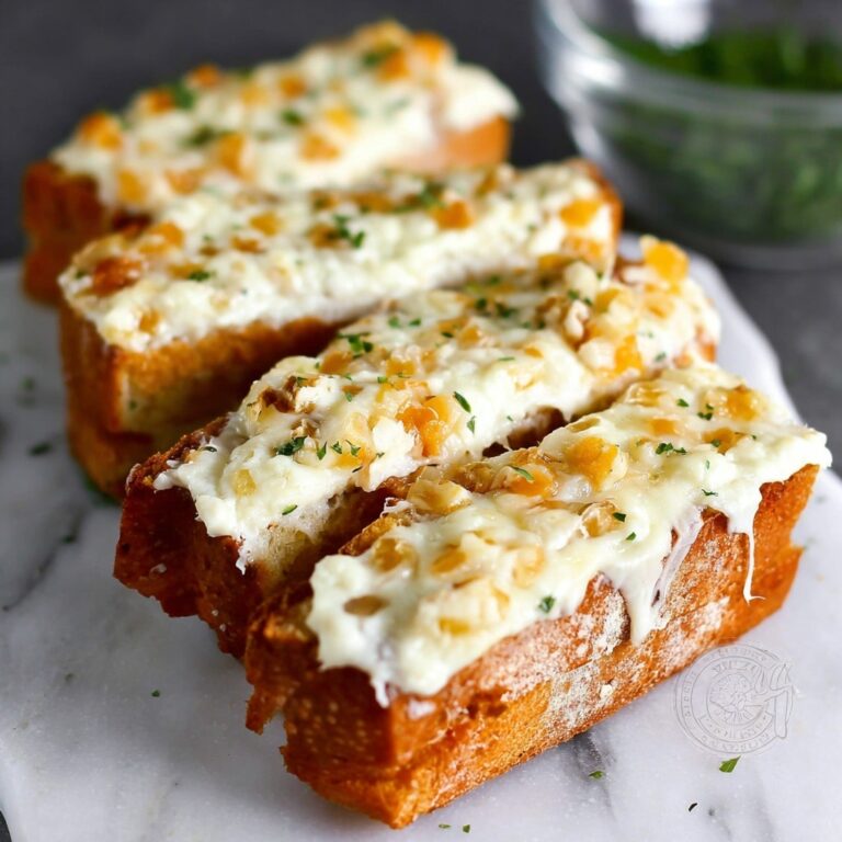 Creamy Chicken Alfredo Garlic Bread Recipe