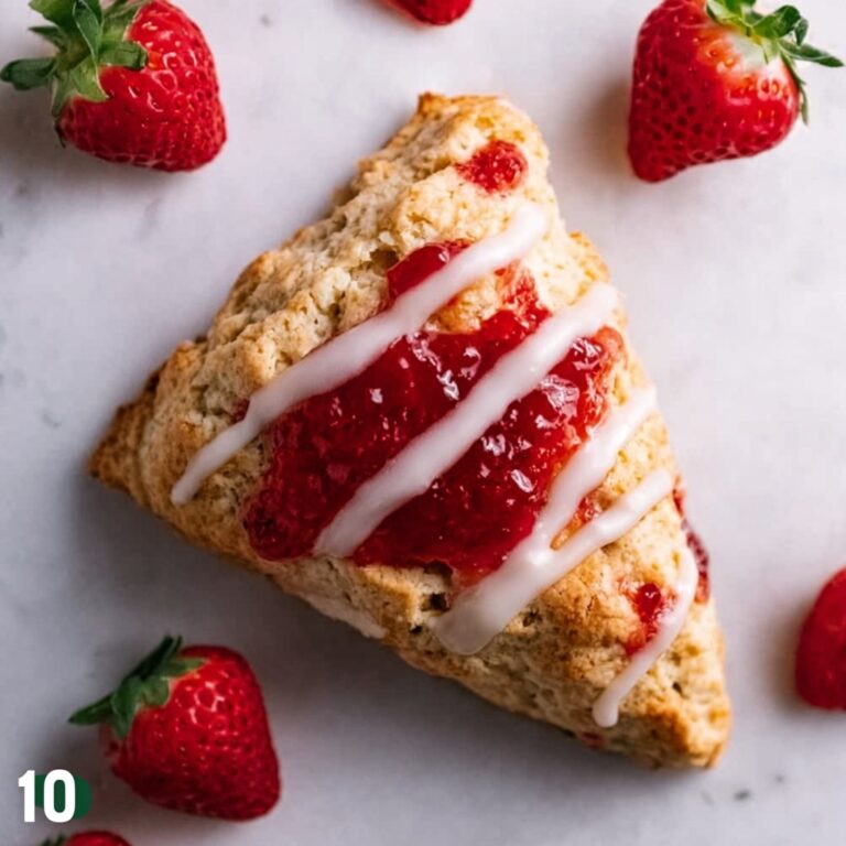 Strawberry Scones with Honey Vanilla Yogurt Glaze Recipe