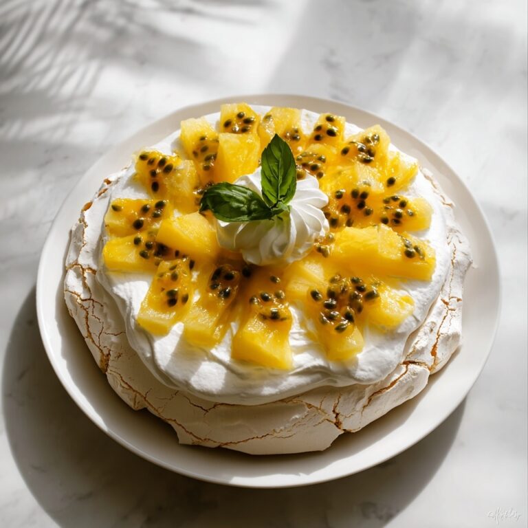 Vanilla Pavlova with Pineapple & Passion Fruit Recipe