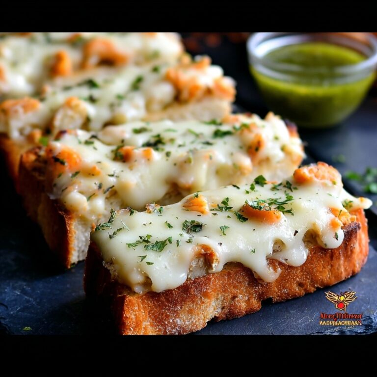 Creamy Chicken Alfredo Garlic Bread Recipe
