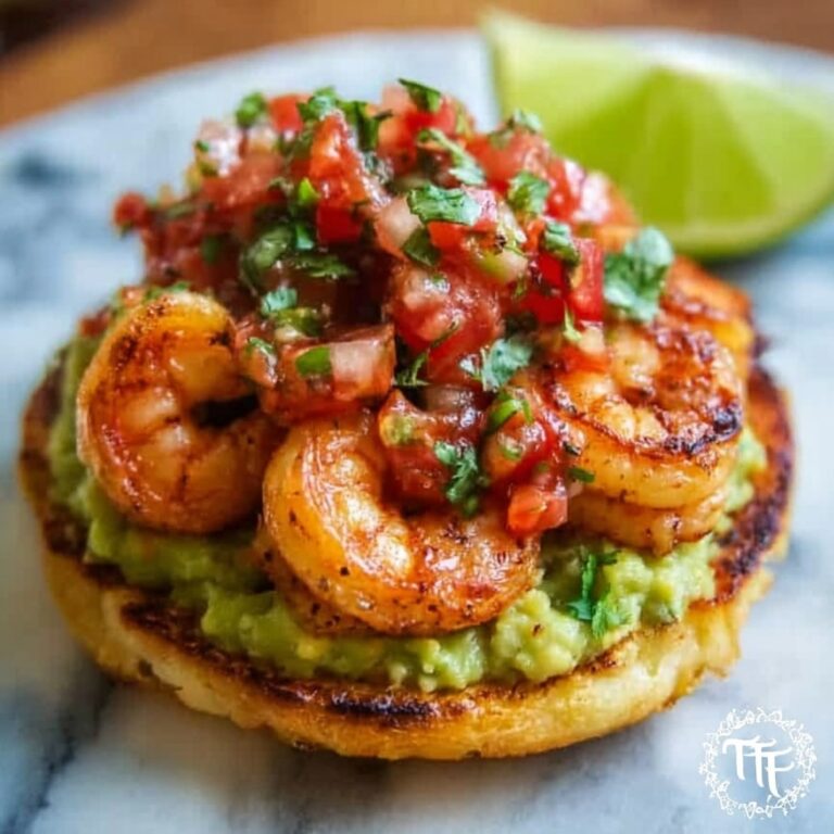 Grilled Shrimp Tostadas with Guacamole & Pico de Gallo Recipe