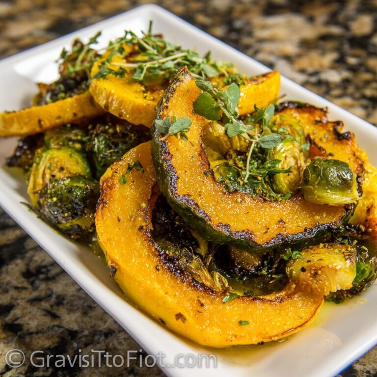 Roasted Acorn Squash & Brussels Sprouts Recipe