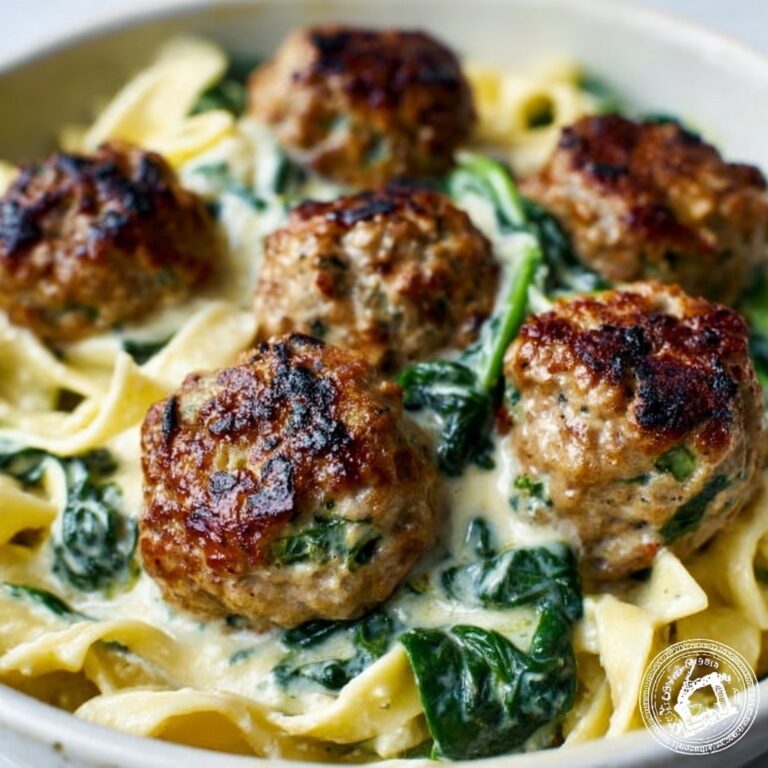 Chicken Ricotta Meatballs in Spinach Alfredo Sauce Recipe