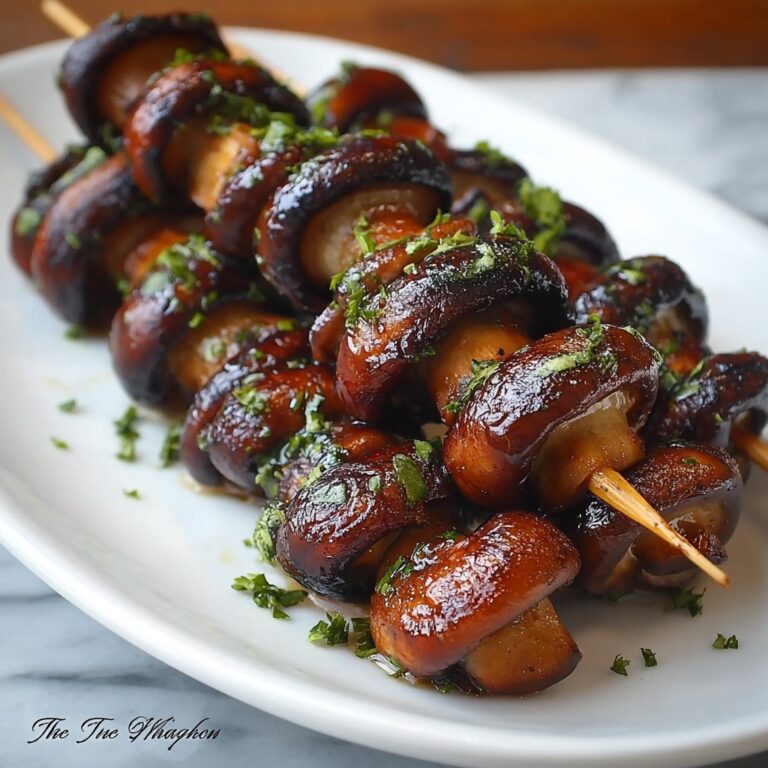 Marinated Grilled Mushroom Skewers Recipe