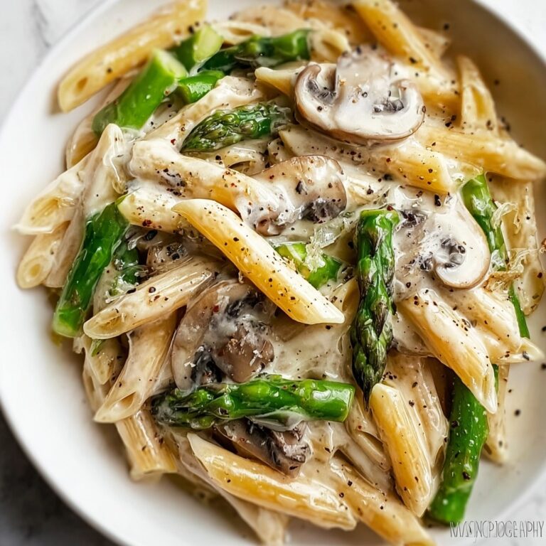 Mushroom and Asparagus Chicken Penne Recipe