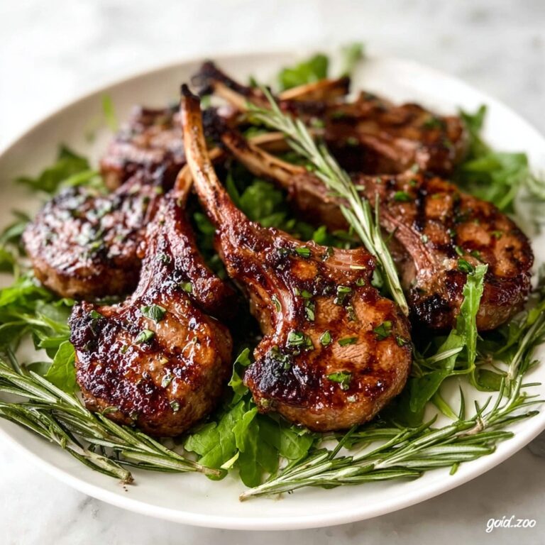 Grilled Lamb Cutlets with Garlic & Rosemary Recipe