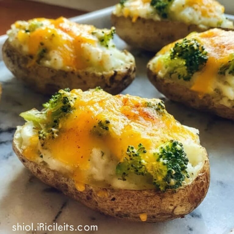Broccoli and Cheddar Twice-Baked Potatoes Recipe