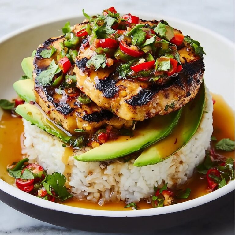 Honey Lime Chicken & Avocado Rice Stack Recipe
