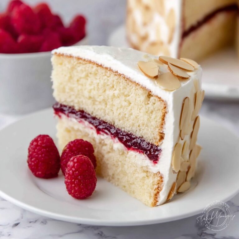 Raspberry Almond Cake with Buttercream Recipe
