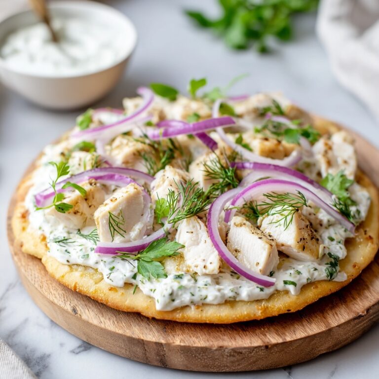 Tzatziki Chicken Naan Pizza Recipe