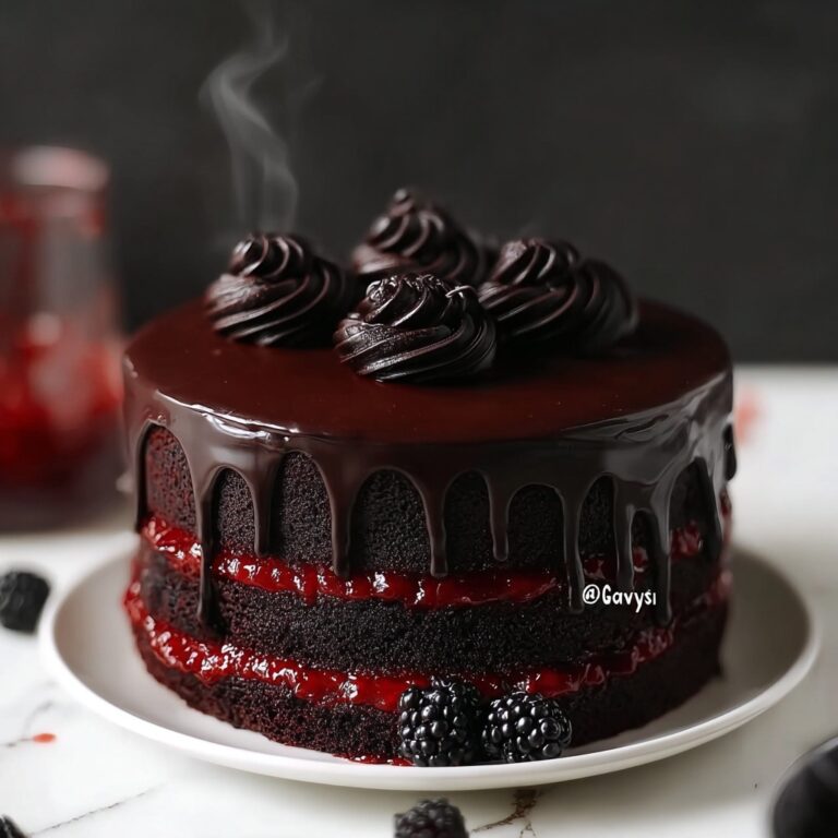 Black Velvet Halloween Cake with Blackberry Bliss Recipe