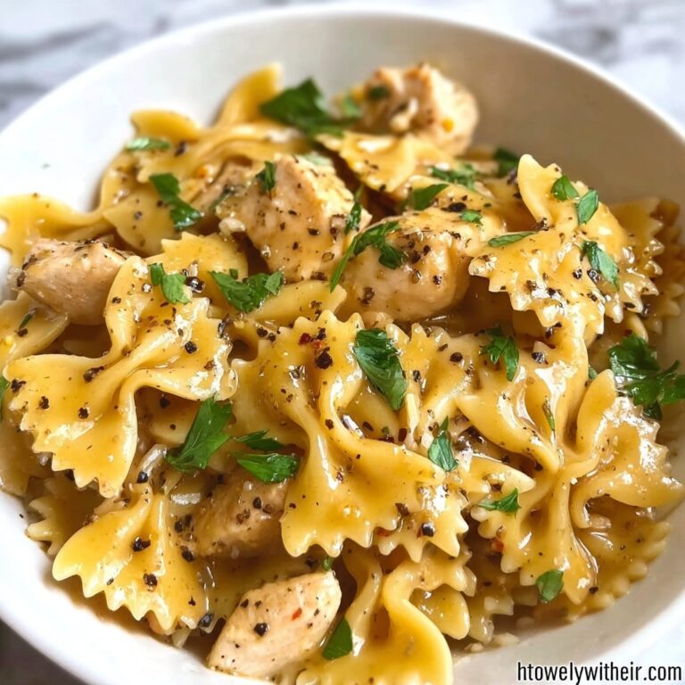 Garlic Butter Chicken Bowtie Pasta Recipe