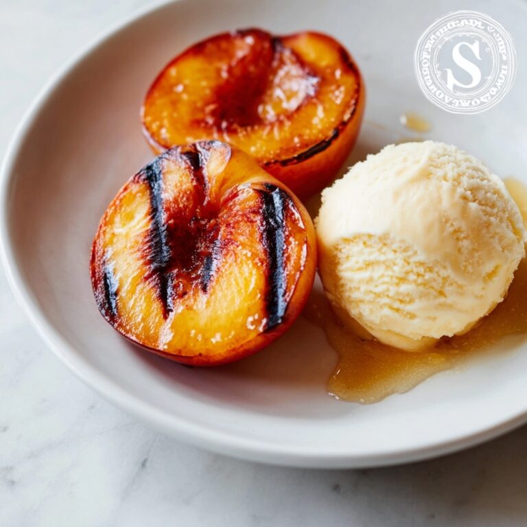 Grilled Peaches with Vanilla Ice Cream Recipe